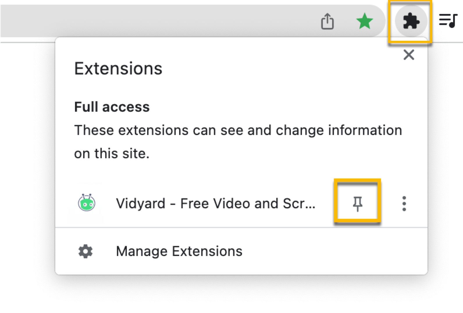 vidyard chrome extension