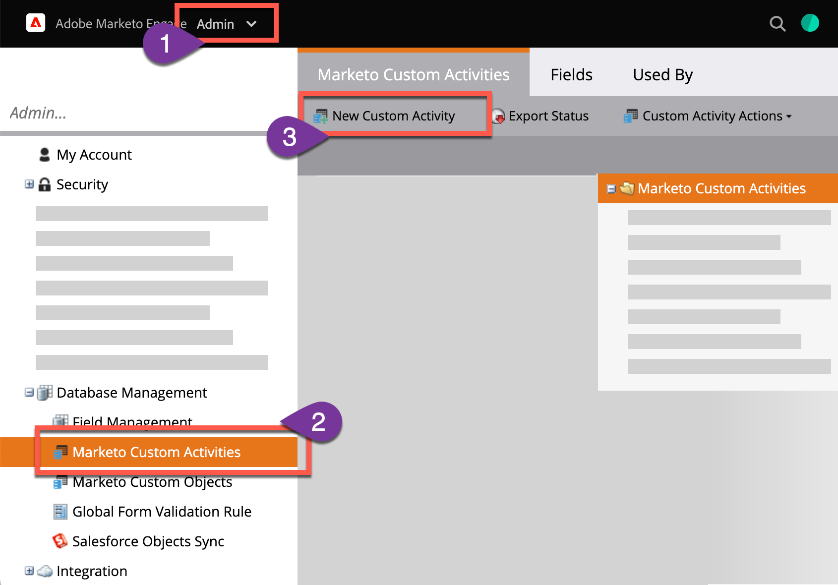 As an Marketo Admin, adding new Custom Activities for Vidyard to your workspace