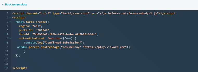 Additional code has been added to the embed code for the form. Add it after the formId and before the closing brackets.