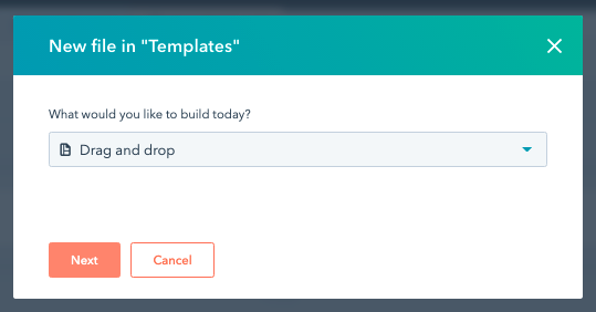 Choose Drag and Drop and then click Next