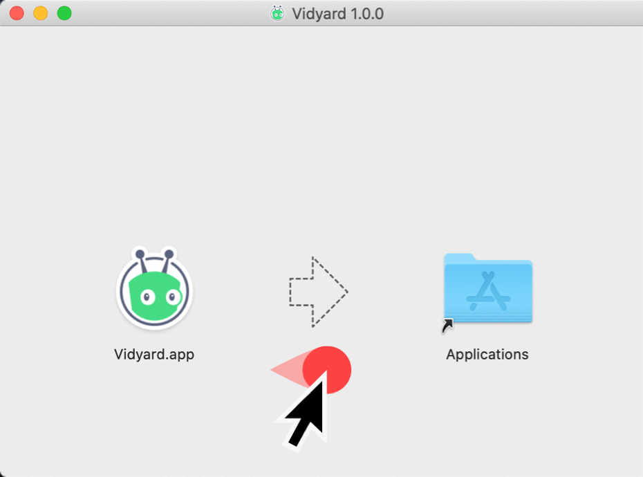Moving the Vidyard app file into your Applications Folder to install