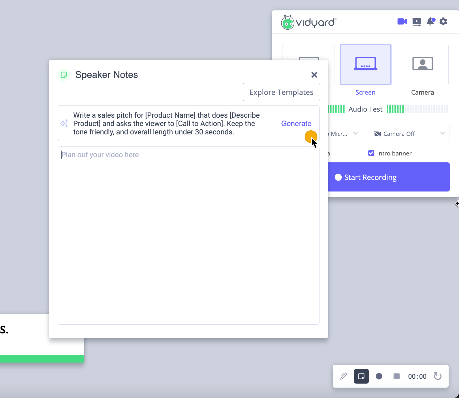 How to use Speaker Notes to record your video Vidyard Support