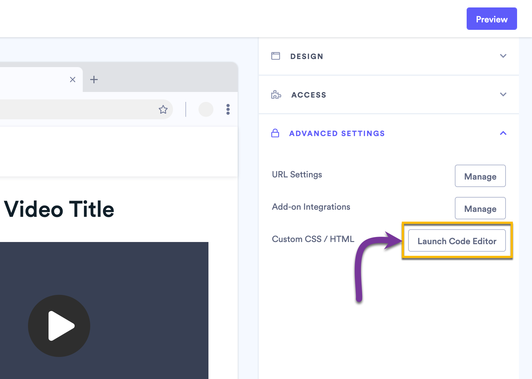 Opening the Code Editor for your sharing page or hub to add JS to the page header