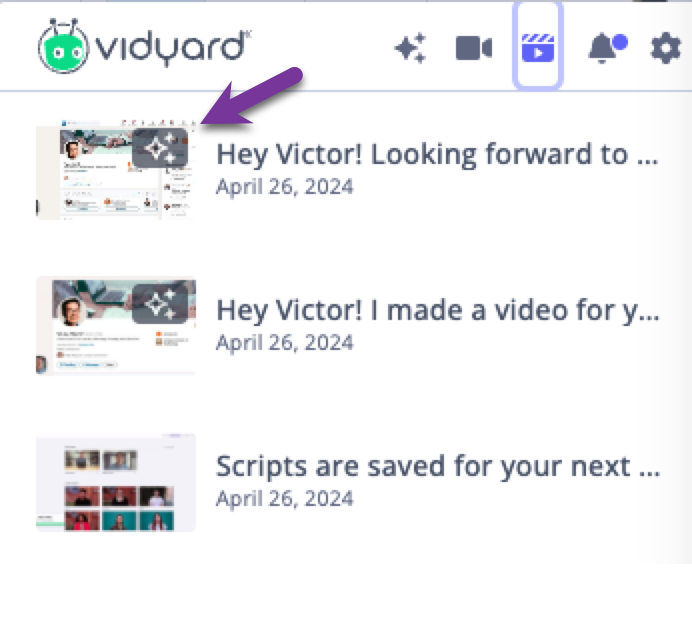 AI icon beside a video thumbnail to denote an AI generated video