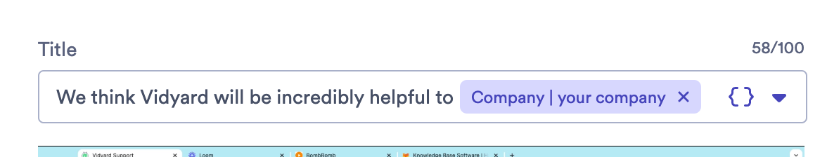 Example of a video title with a fallback variable
