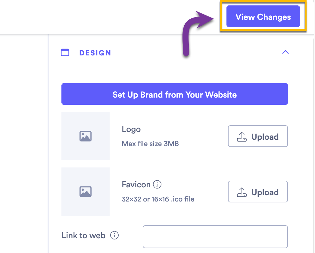 Button to view Vidyard sharing page changes on top right of page