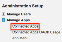 Administration Setup menu> Manage Apps > Connected Apps. 