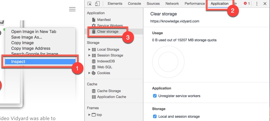 Steps to open Chrome browser console and inspect available local storage space