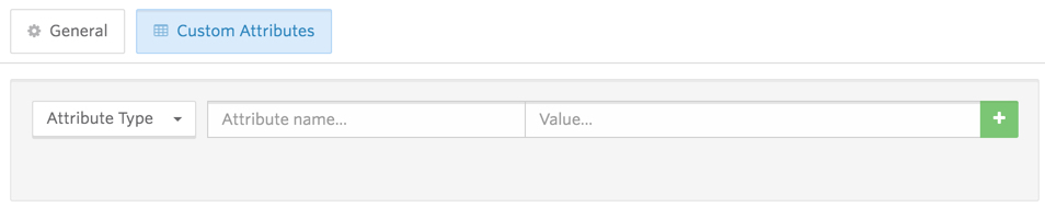 There are 3 fields: Attribute type, a dropdown list; Attribute name, an empty field; and value, also an empty field.