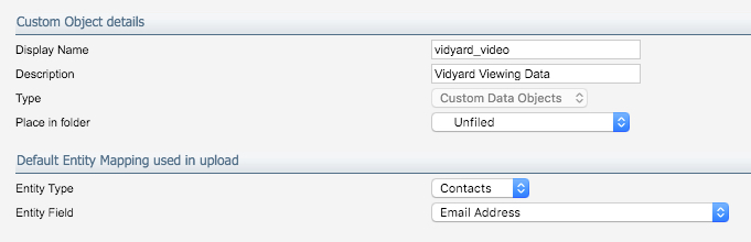 Filling in the Custom object details fields.
