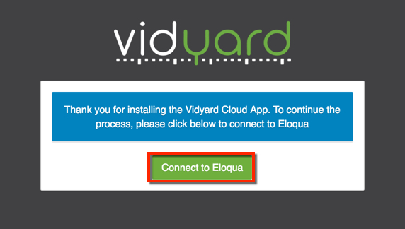 Click Connect to Eloqua.