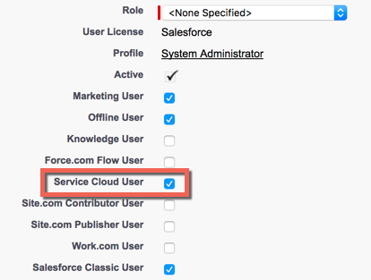 Service Cloud User option to apply a license