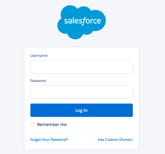 The standard Salesforce login page. 