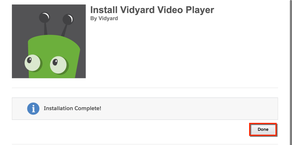 A message displays that says Installation complete! The Done button is on the bottom right corner.