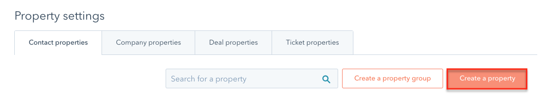 Click create a property