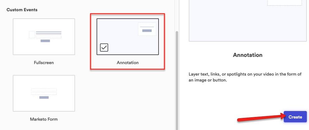 Click Annotation and Create