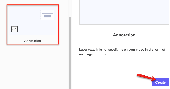 Click Annotation and Create