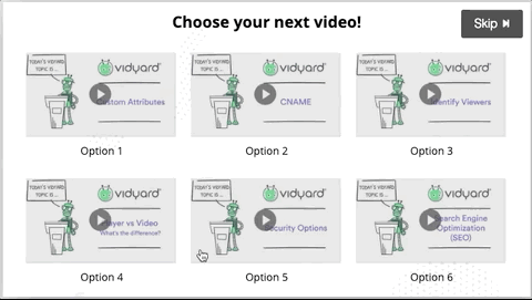 Selection of video chapters as an Event