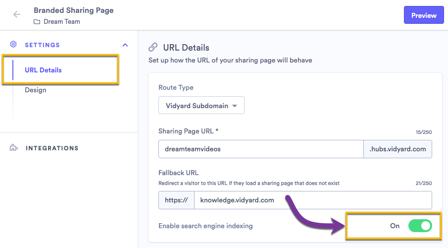 Enabling your sharing page to be indexed by search engines