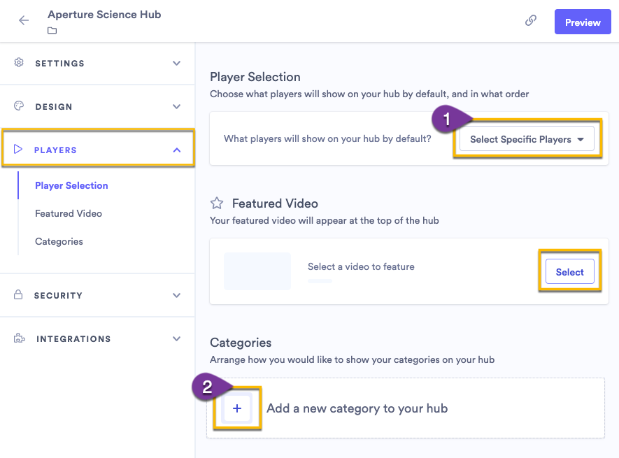 Select how players should be added to a new hub category