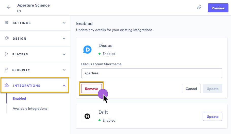 Removing the Disqus integration from your hub or sharing page