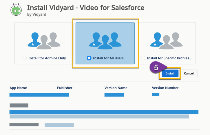 Selecting which users in Salesforce the installed package applies to