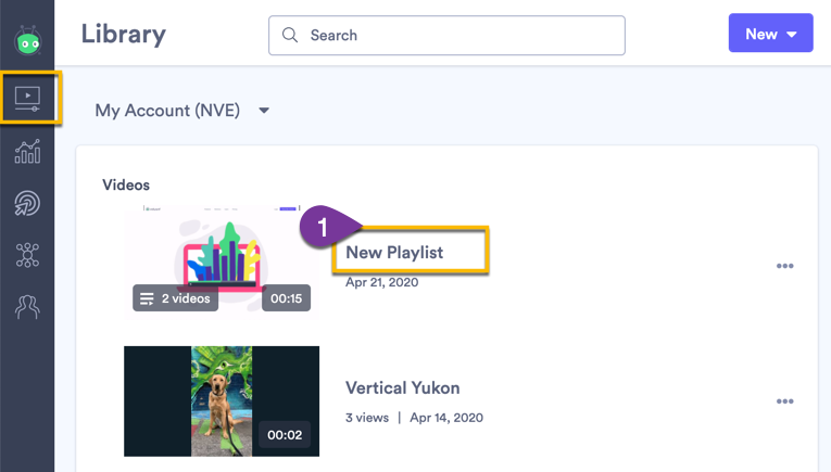 Selecting the title of a playlist in your library to open its edit page