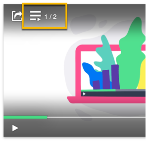 The playlist menu that allows viewers to see the multiple videos contained in the list