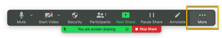 Starting a Cloud Recording from a Zoom meeting while sharing your screen