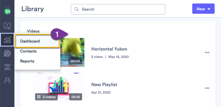 Opening the Insights Dashboard in Vidyard