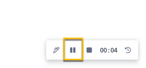 Using the controls in the browser extension to pause and resume your recording