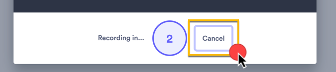 Selecting the button to cancel your recording entirely
