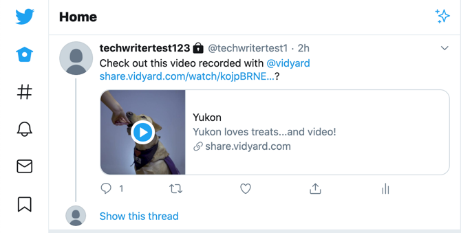 The video preview that appears on the Tweet in your followers' timelines