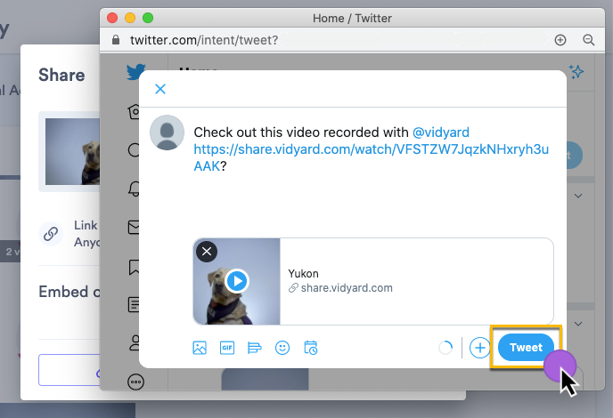 Formatting your Tweet that includes a video