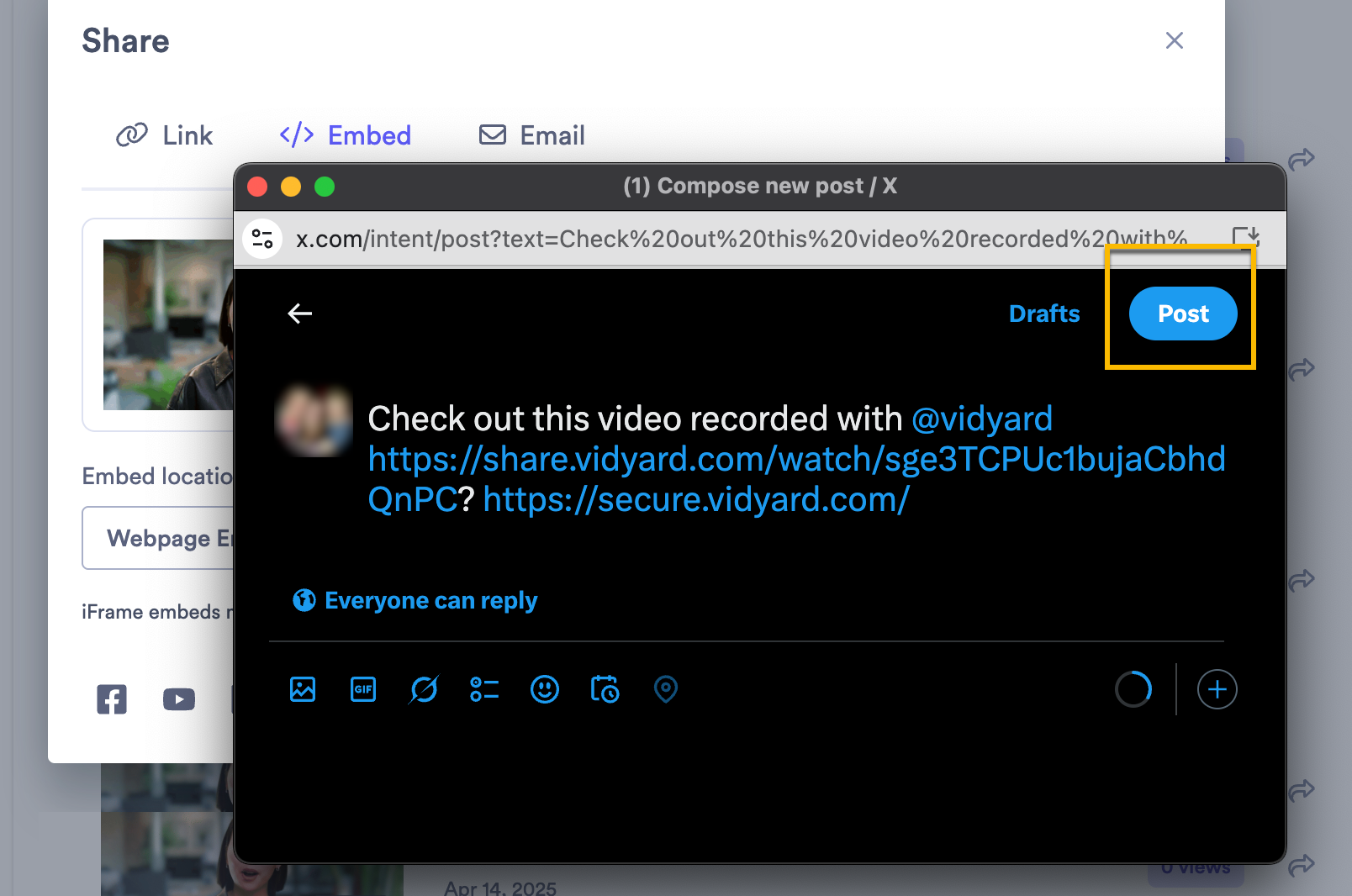 Formatting your post that includes a video