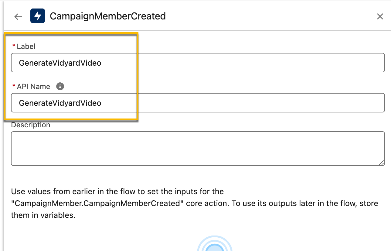 Label to generate Vidyard video when a campaign member is created