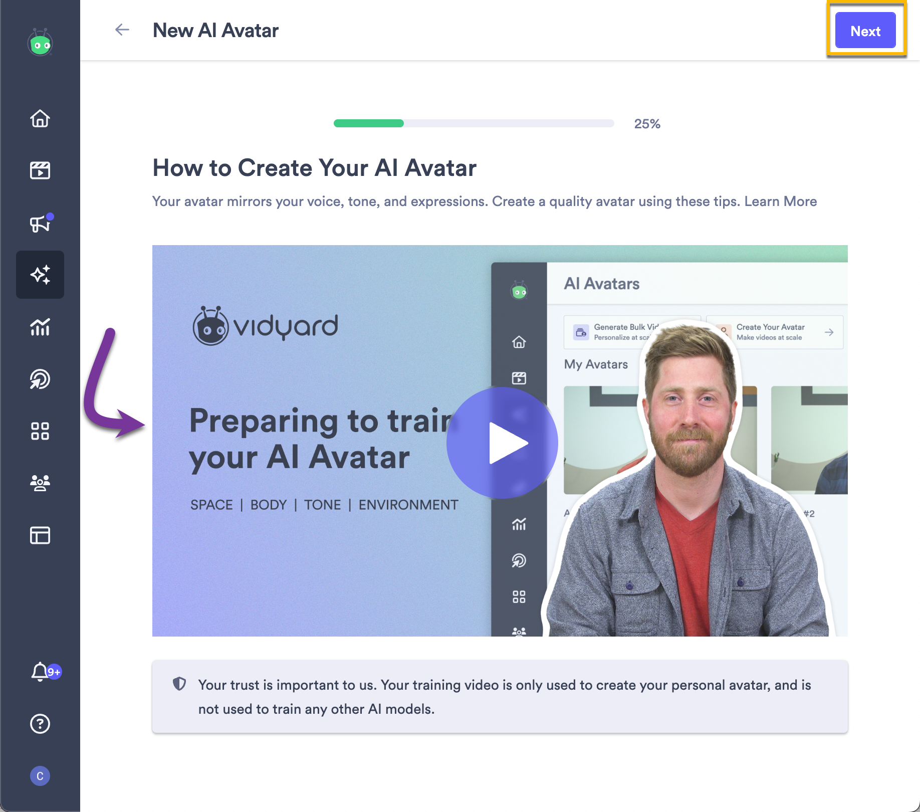 Training walkthrough video with link to more information on best practices