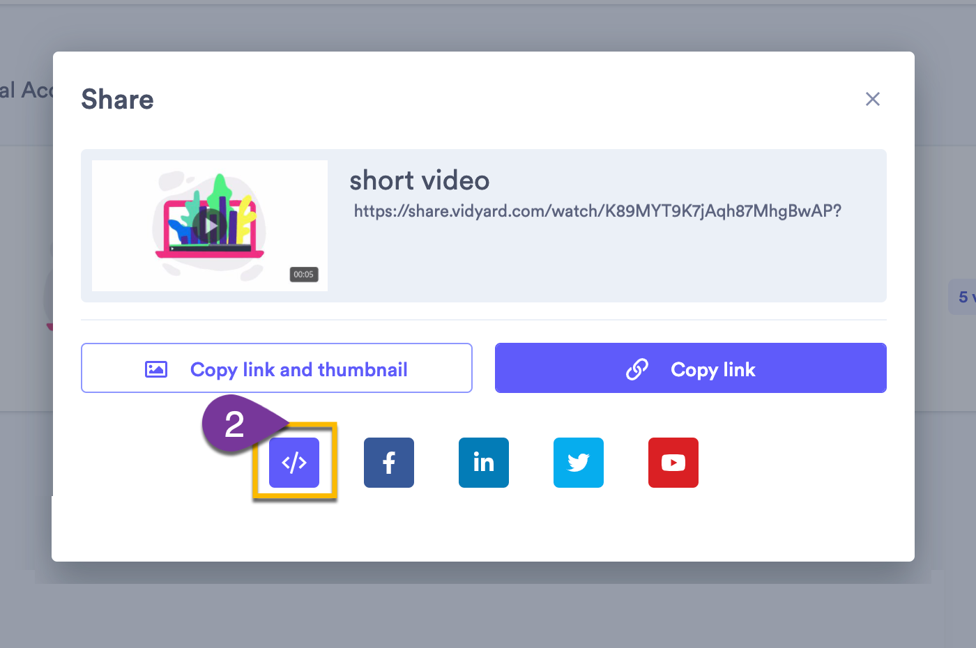 Selecting the Embed Video option