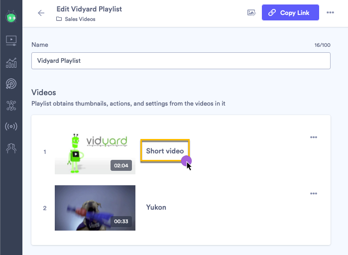 Selecting a video from a playlist