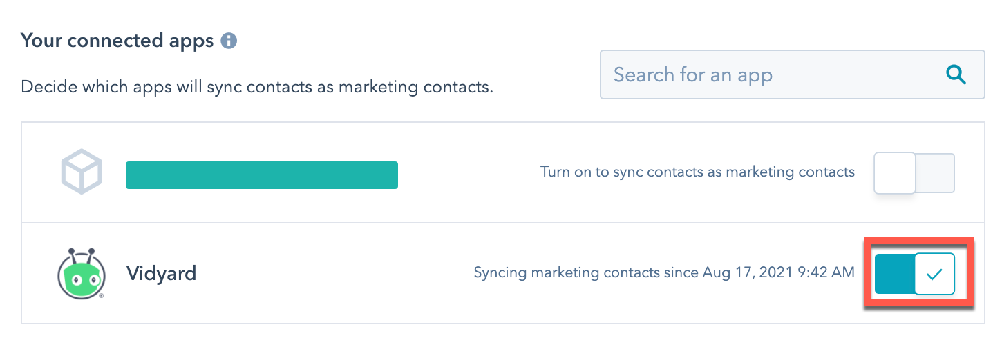 Updating the account setting in your HubSpot portal to ensure new contacts created by Vidyard are marketable