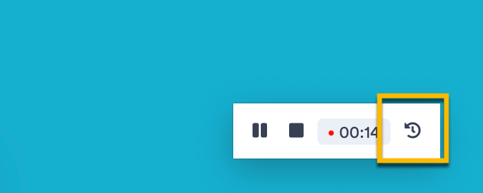 Selecting the button to record or cancel your recording session