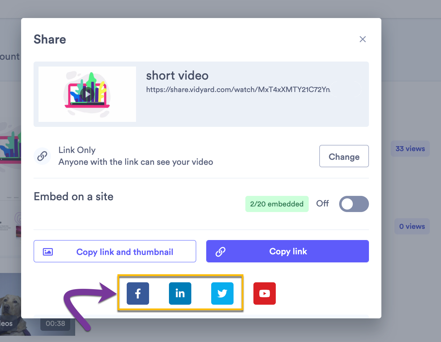 How to share a link to your video – Vidyard Support