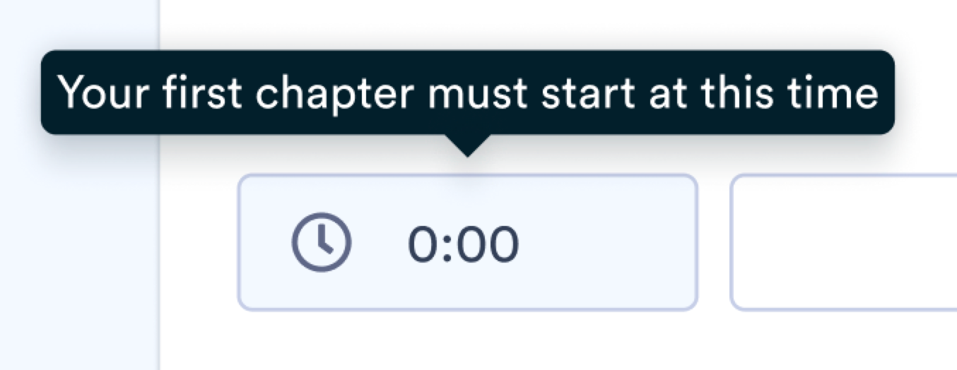 Chapter start time showing at 0 seconds