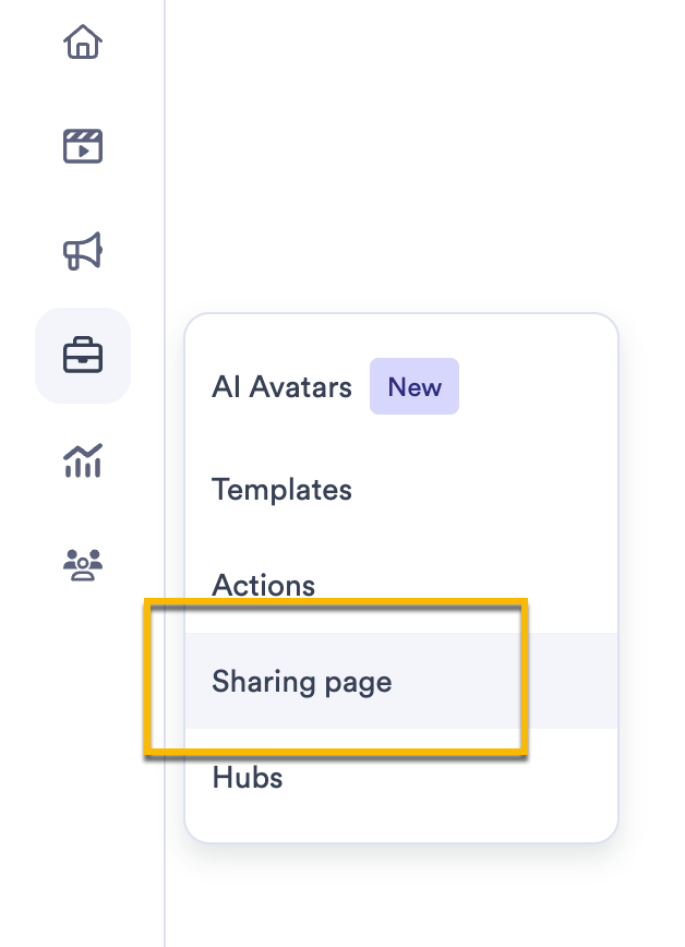 Vidyard library page with focus on Channels button in account toolbar