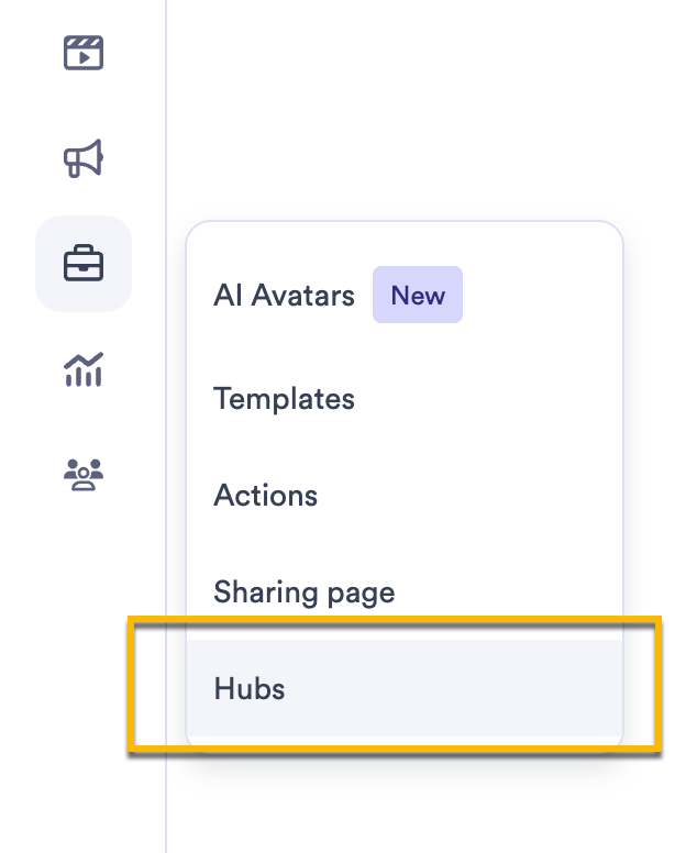 Tools menu in Viydard with Hubs selected