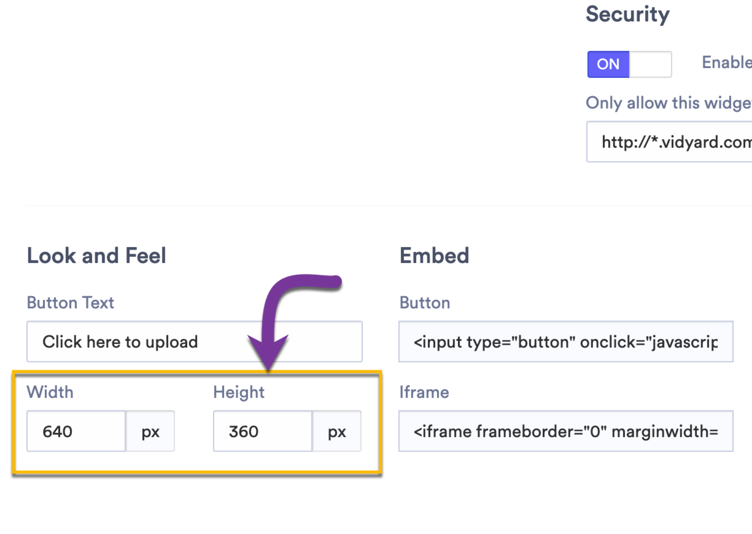 Changing the height and width dimensions of the uploader widget
