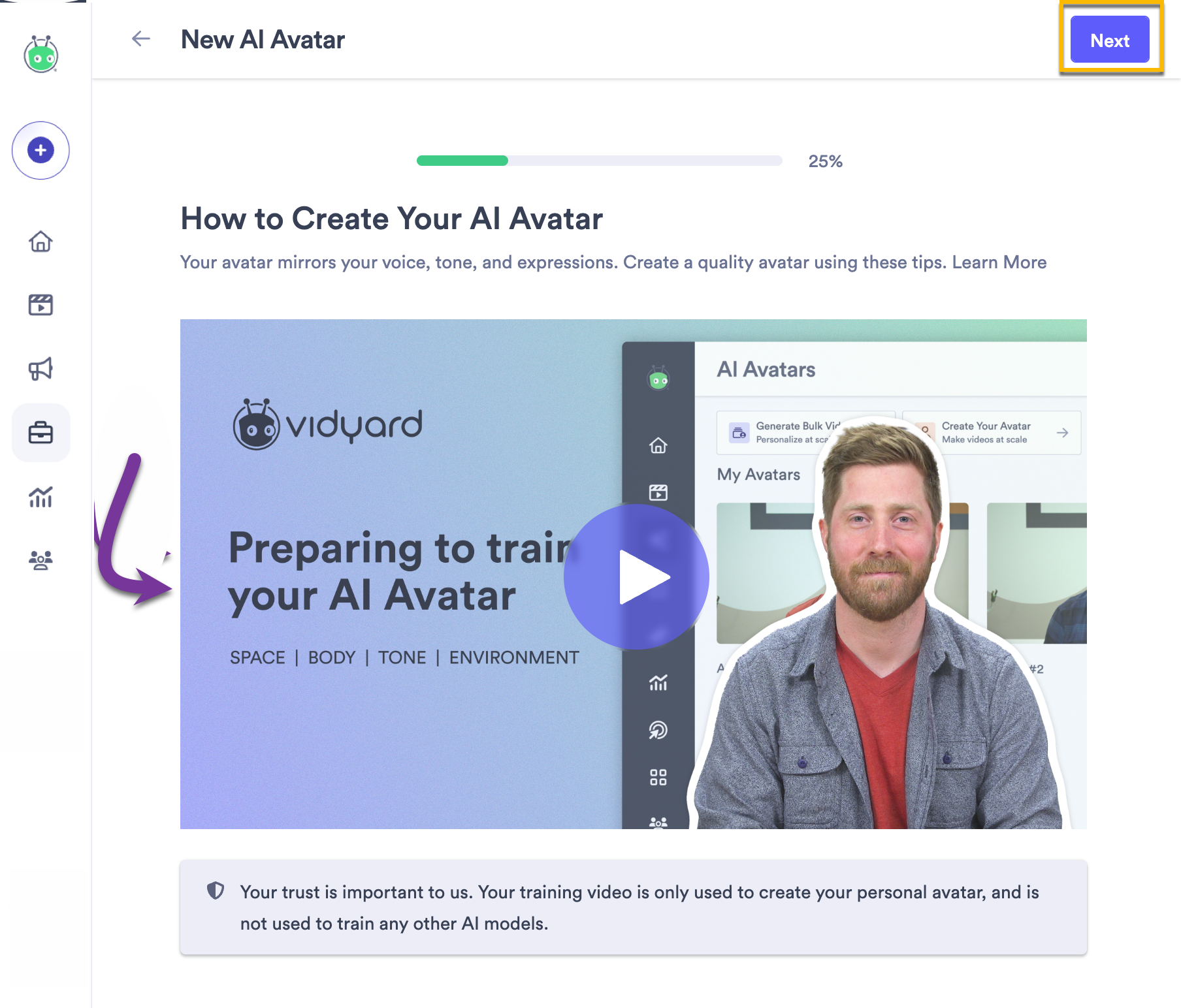 Training walkthrough video with link to more information on best practices