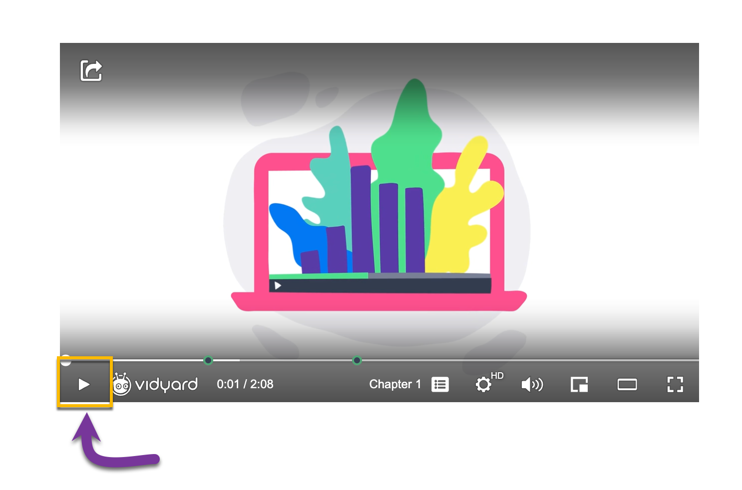 Vidyard video player with play button highlighted