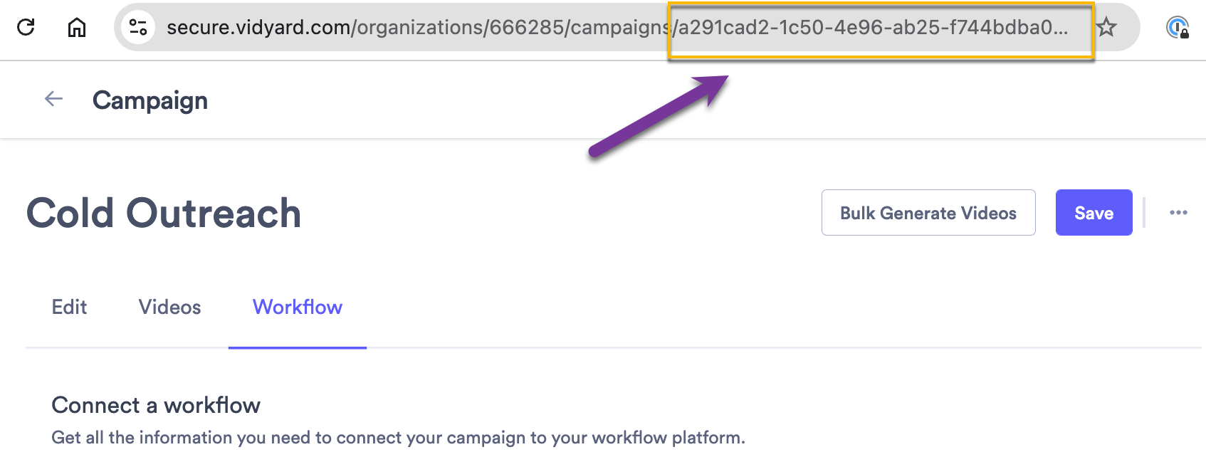 Salesloft campaign ID in campaign URL