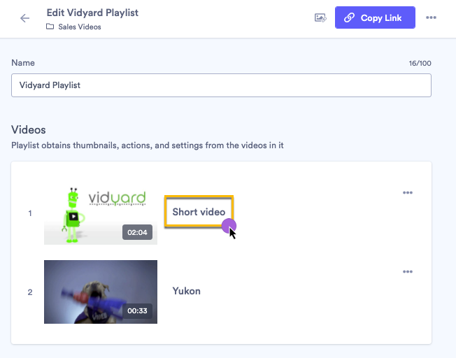 Selecting a video from a playlist